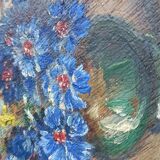 Bouquet painting on hardboard