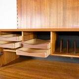 Modular wall system with panels Cado Poul Cadovius teak years 1959
