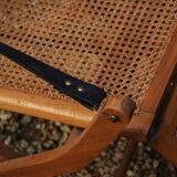 19th-century caned chaise longue in colonial style