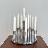 Aluminium candle holders for 13 candles, 1970s.
