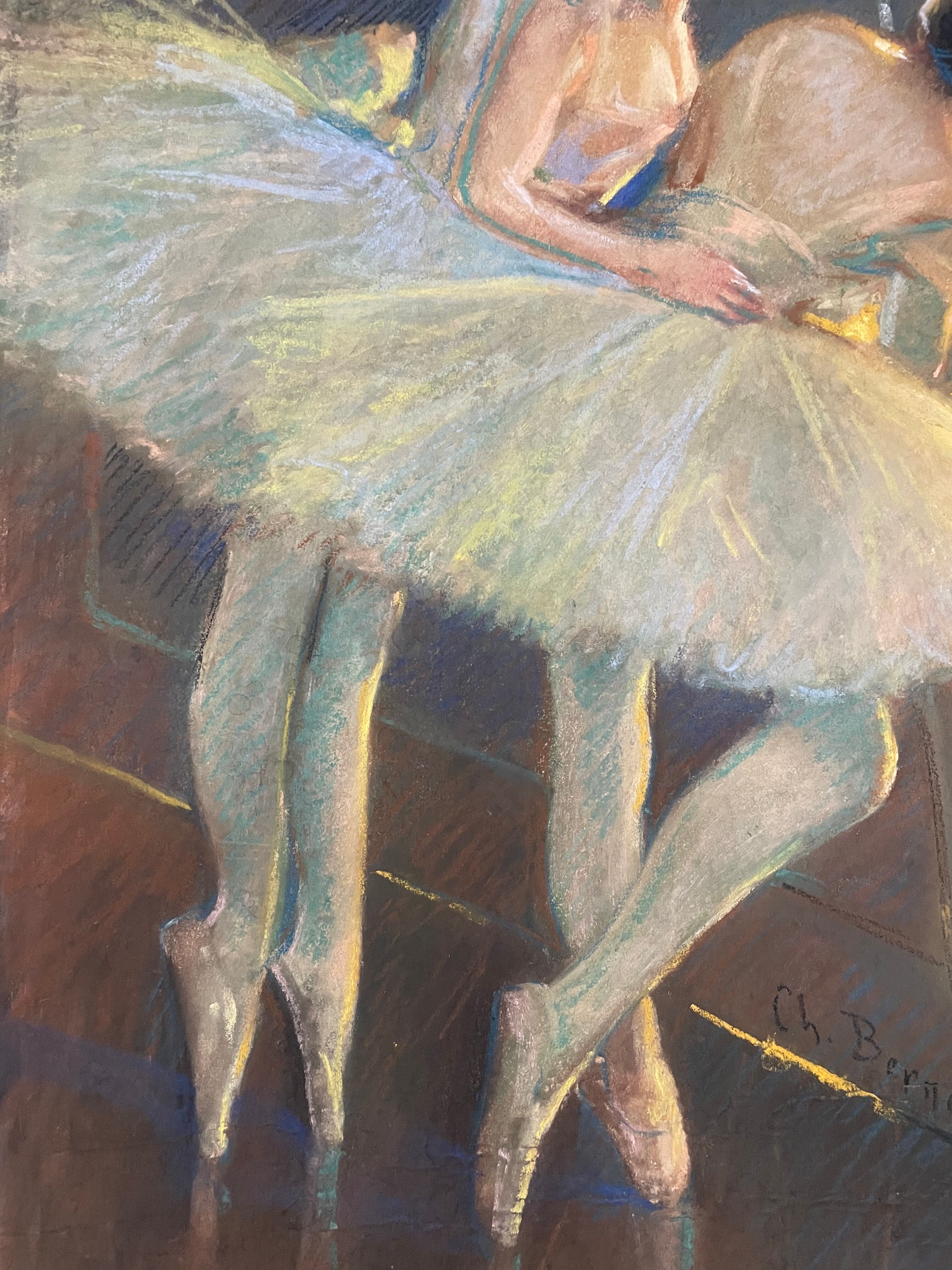 Pastel painting entitled "dance competition" by Charles Bernard 1933