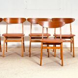 Six Farstrup model 210 dining chair (2 sets available)