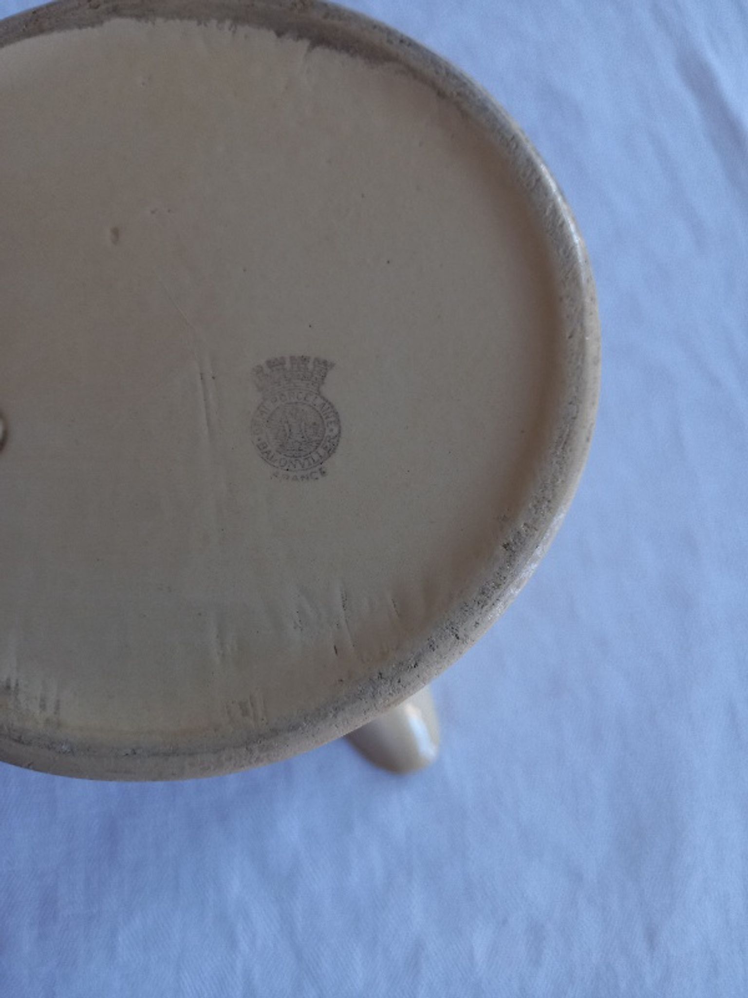 Vanilla color pitcher (half porcelain Badonviller france)