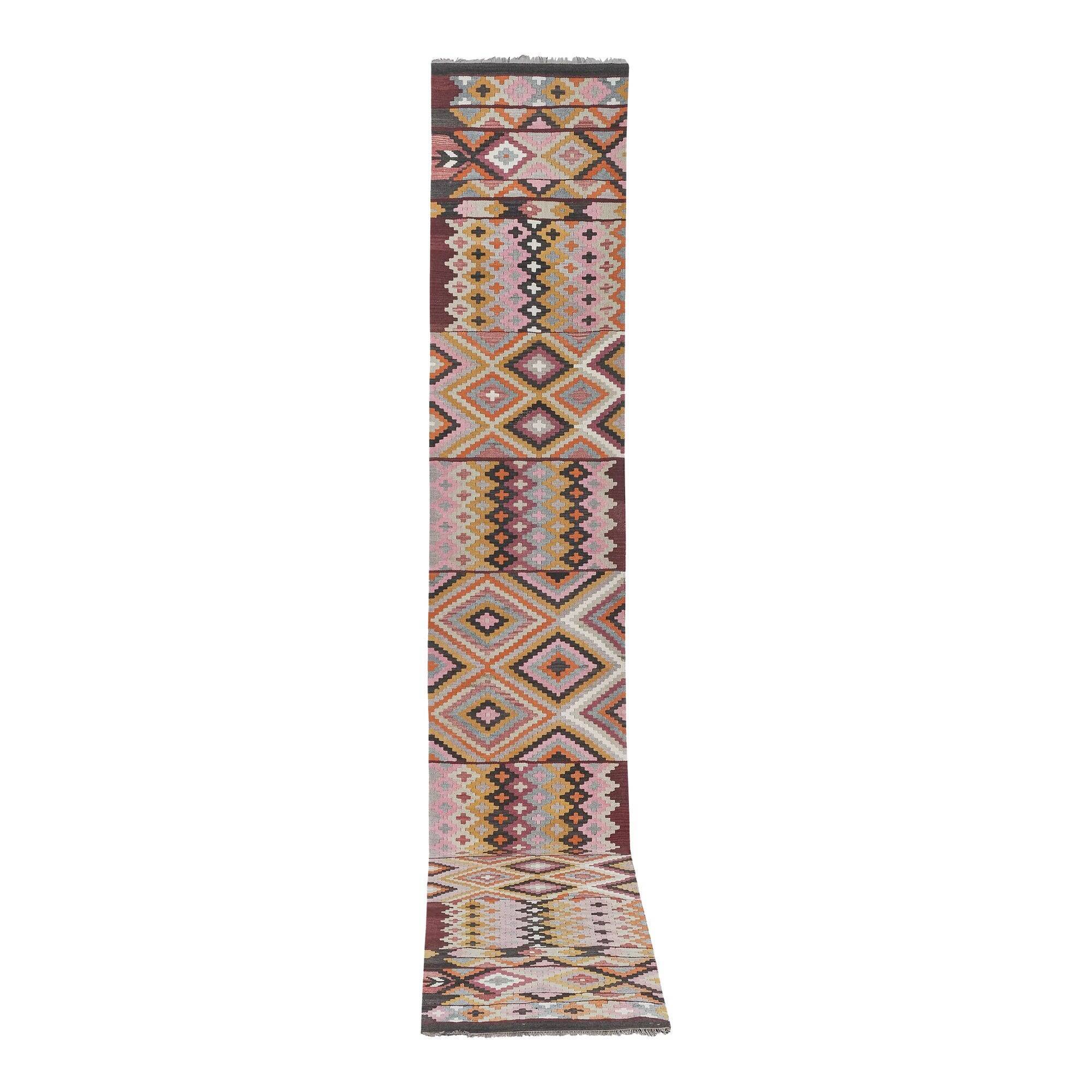 Vintage Turkish hallway rug 78x460 cm