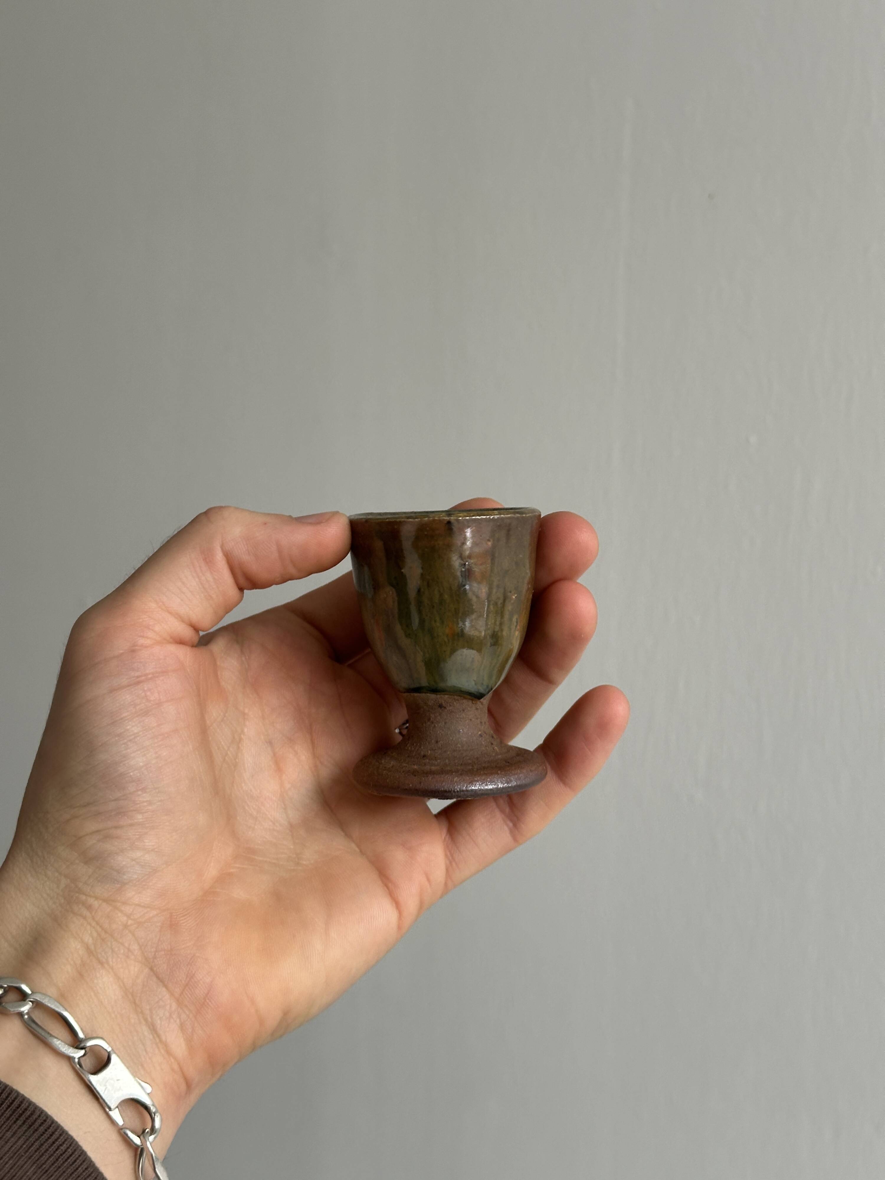 Set of 4 handmade ceramic egg cups