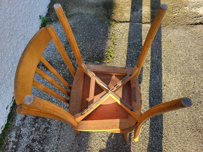 Pair of monobloc bistro chairs