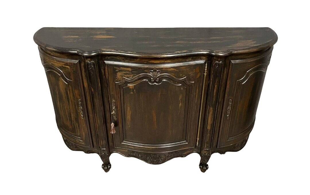 Buffet in a row in lacquered wood and stained wood in Louis XV style.