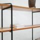 Vintage wooden and metal shelf