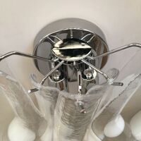 White and transparent “selle” murano glass wall sconces