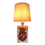 Danish Mid-Century Modern Pottery Table Lamp with Abstract Design 1975