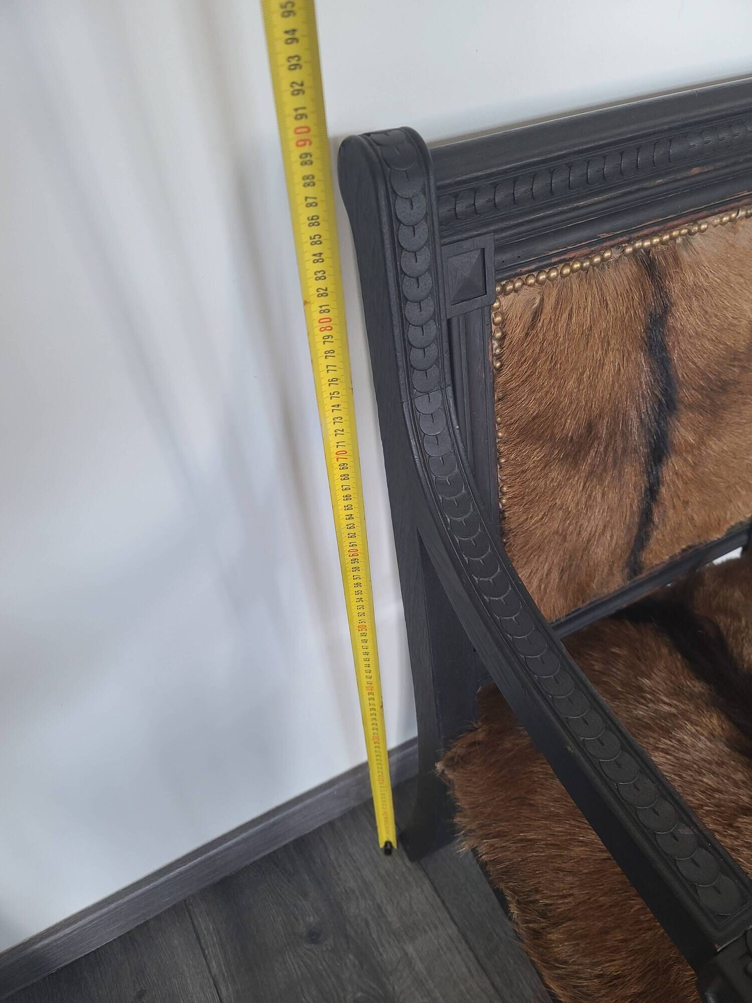 Louis XVI style Jacob armchair in genuine goatskin
