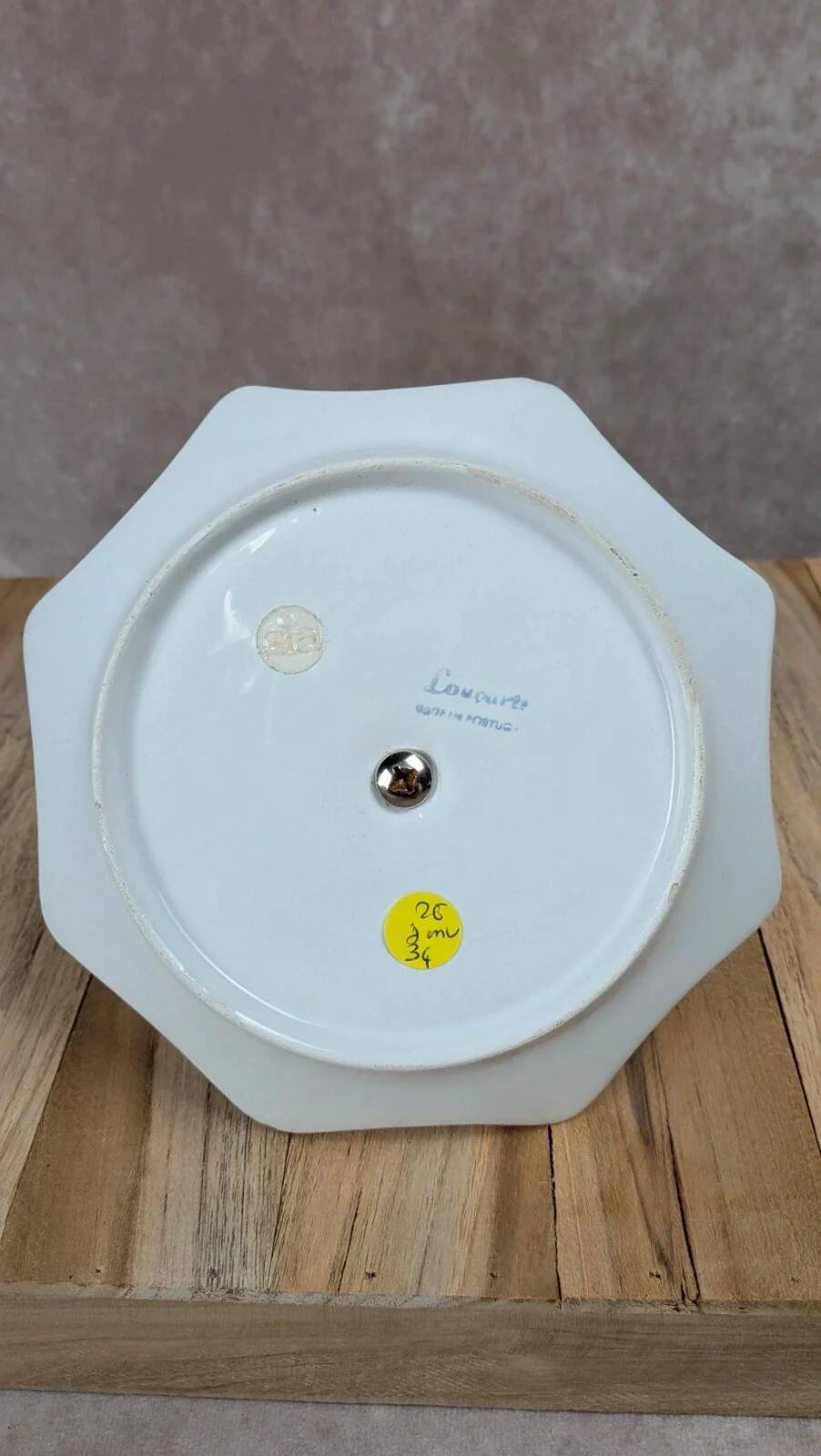 Présentoir vintage Loucarte en porcelaine et métal argenté – Portugal