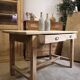 Old farmhouse table in raw solid oak, 2 drawers, seats 6 people.