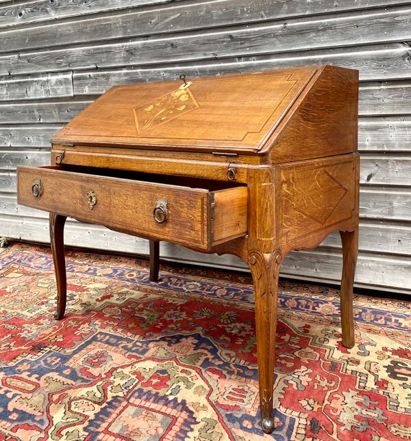 Bureau de pente en bois naturel d’époque transition louis xv louis xvi xviii eme siècle