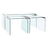 T35 Glass Nesting Tables by Pierangelo Gallotti for Galotti & Radice, 1970s, Set of 3