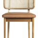 Chair cannage light wood leather tobacco