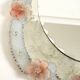 Italian mid-century wall mirror with a Murano glass frame and blossoms