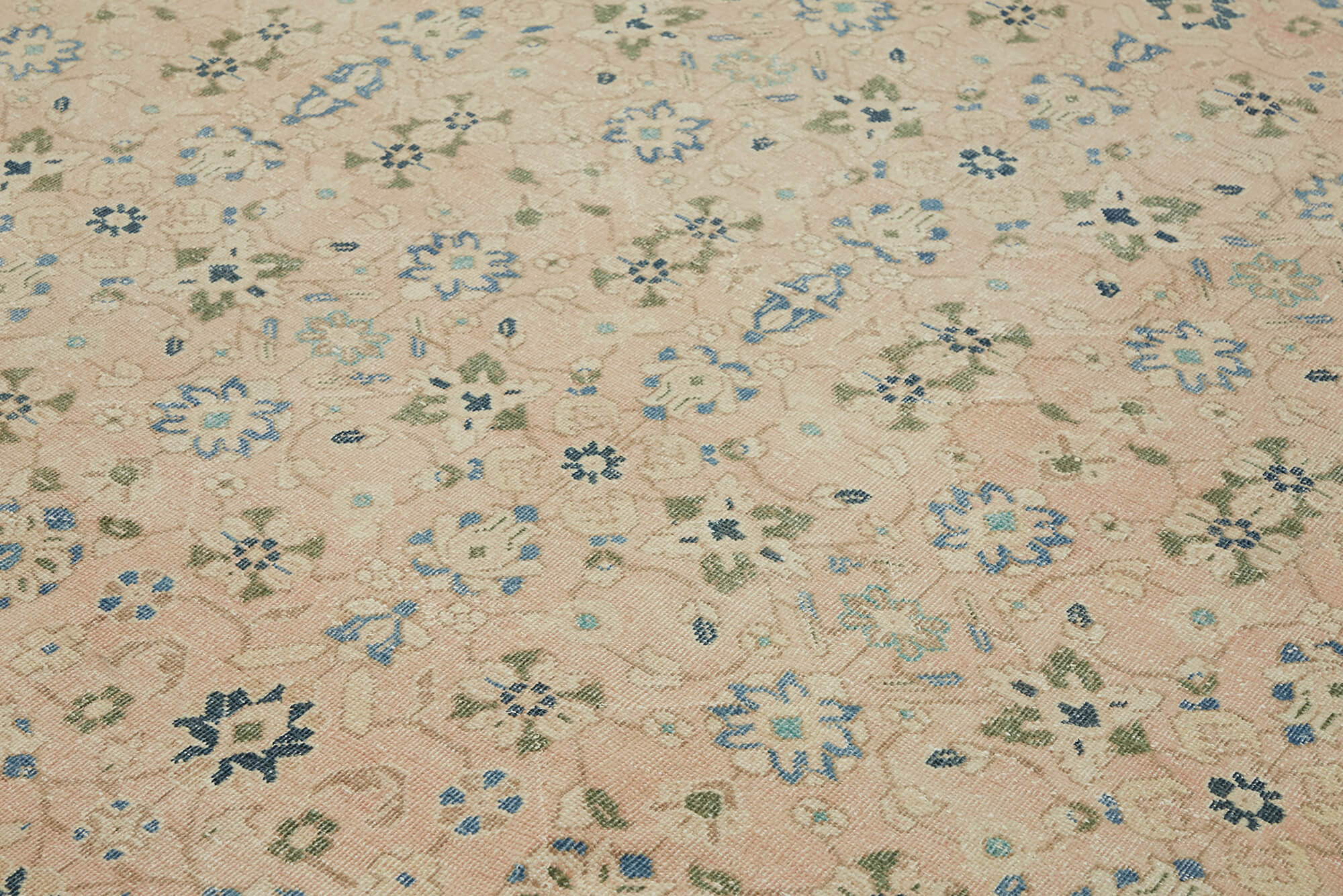 Hand-knotted persian antique 1970s 305 cm x 388 cm beige wool carpet