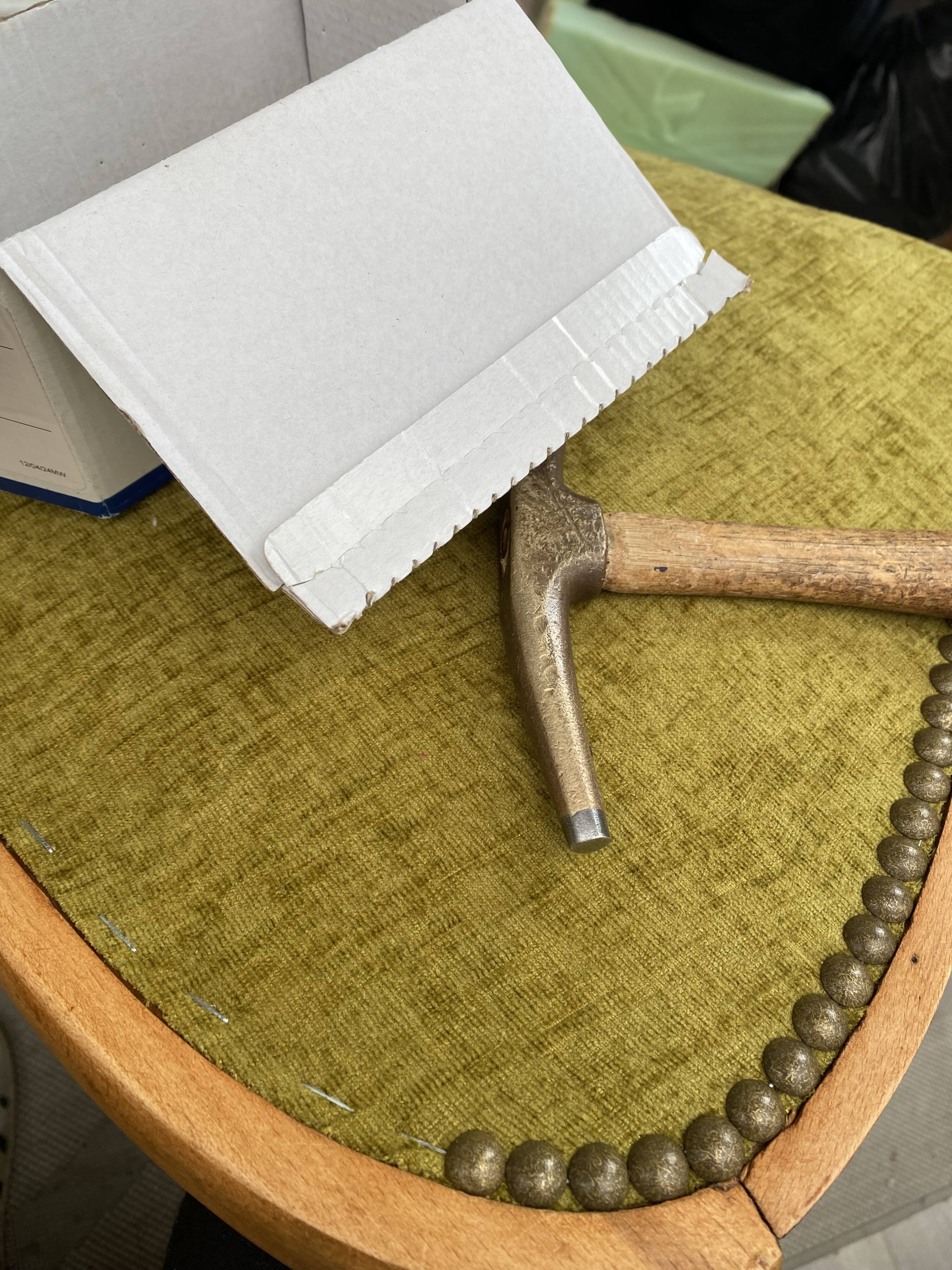 Fauteuil Art Déco en tissu vert