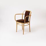 Set o 4 bentwood chairs in brown velvet by TON