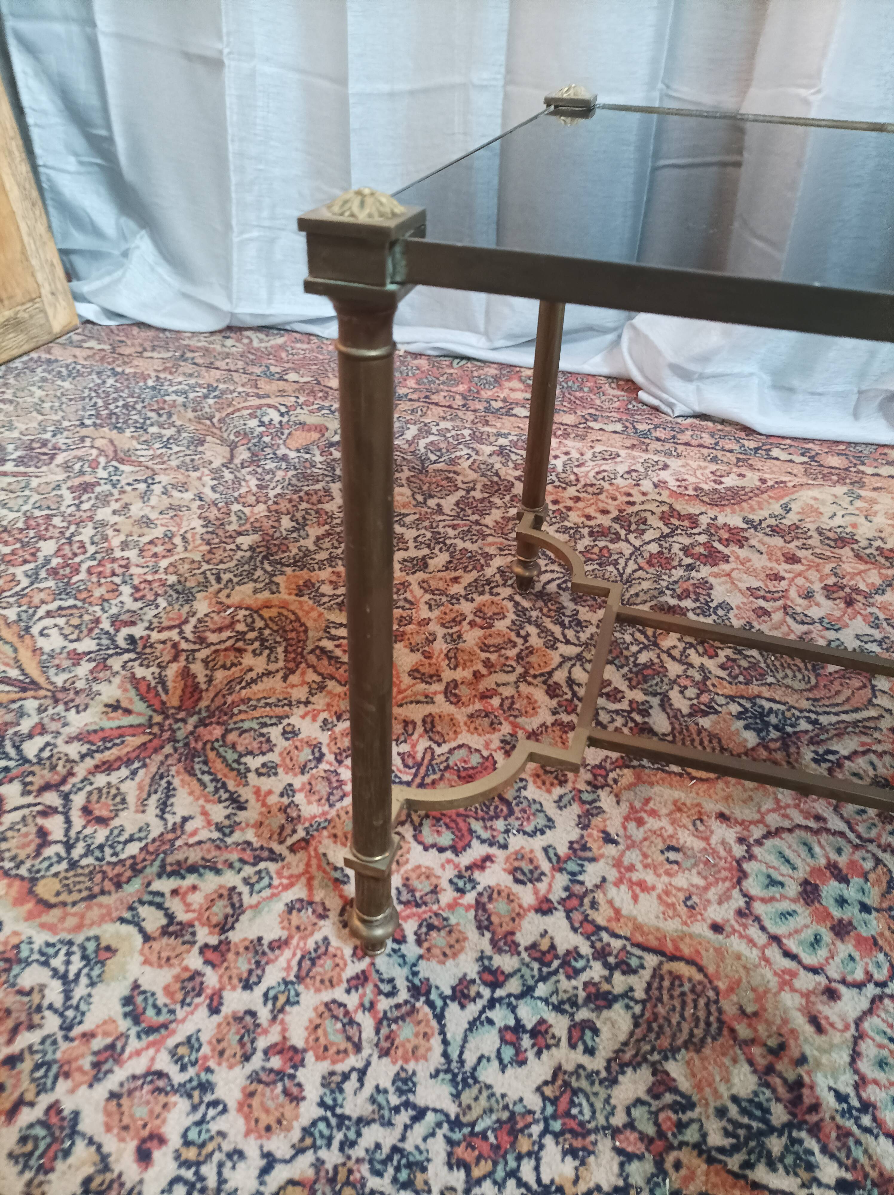 Vintage brass and glass coffee table