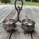 Double salière de table métal argenté Armand Frenais 19ème siècle Art Nouve