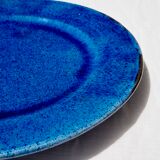 XL dish in blue glazed terracotta