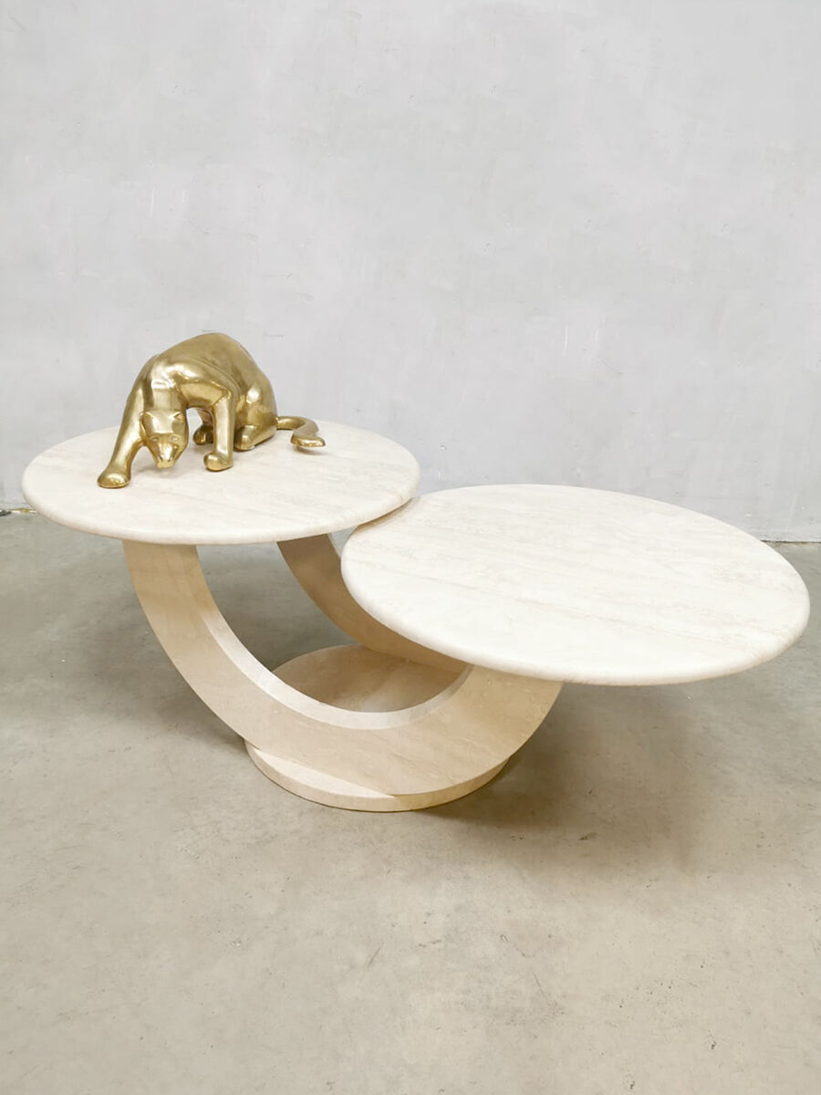 Table basse travertin « duo table top »