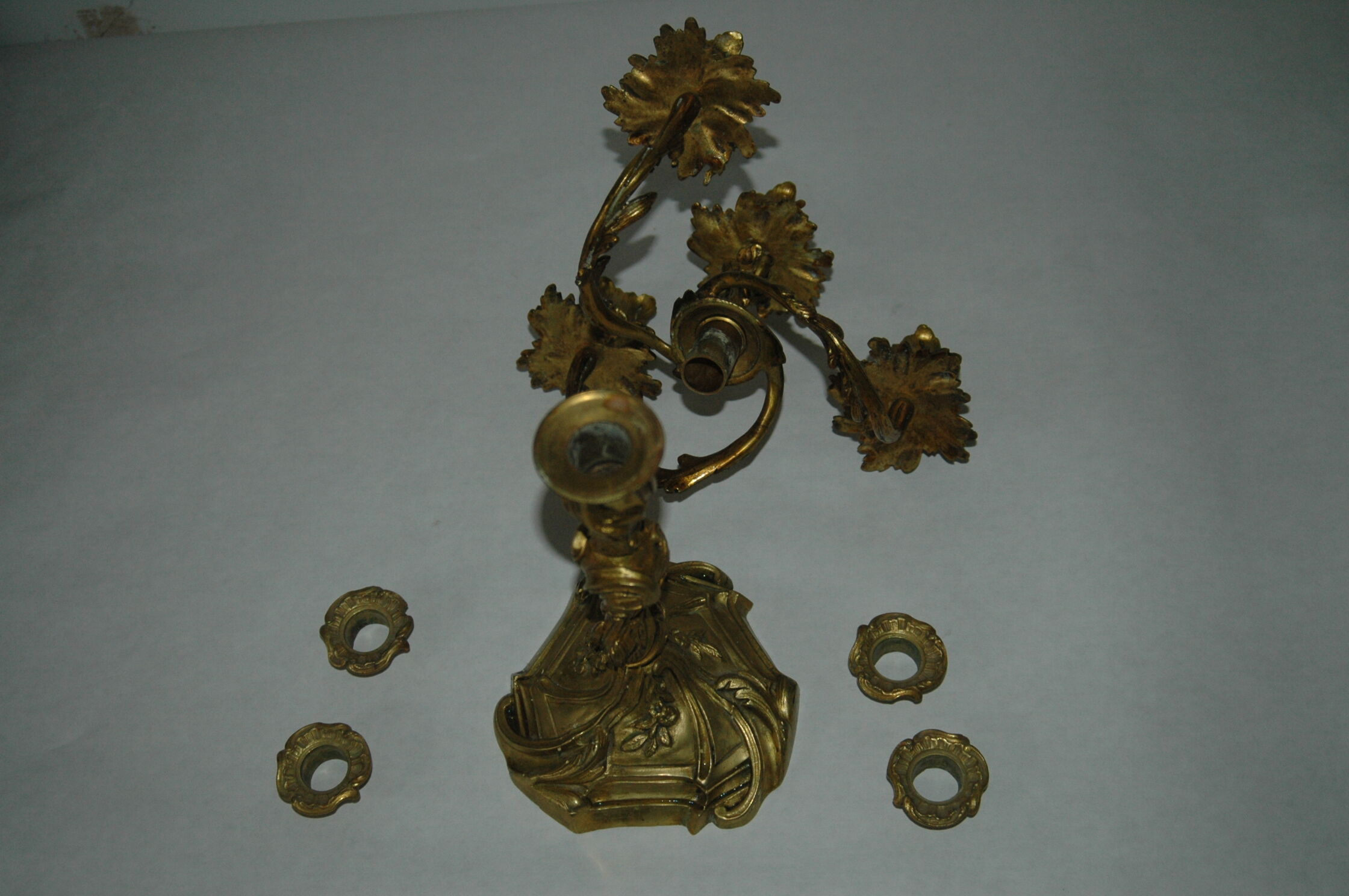 Candleholder bronze style Louis XV