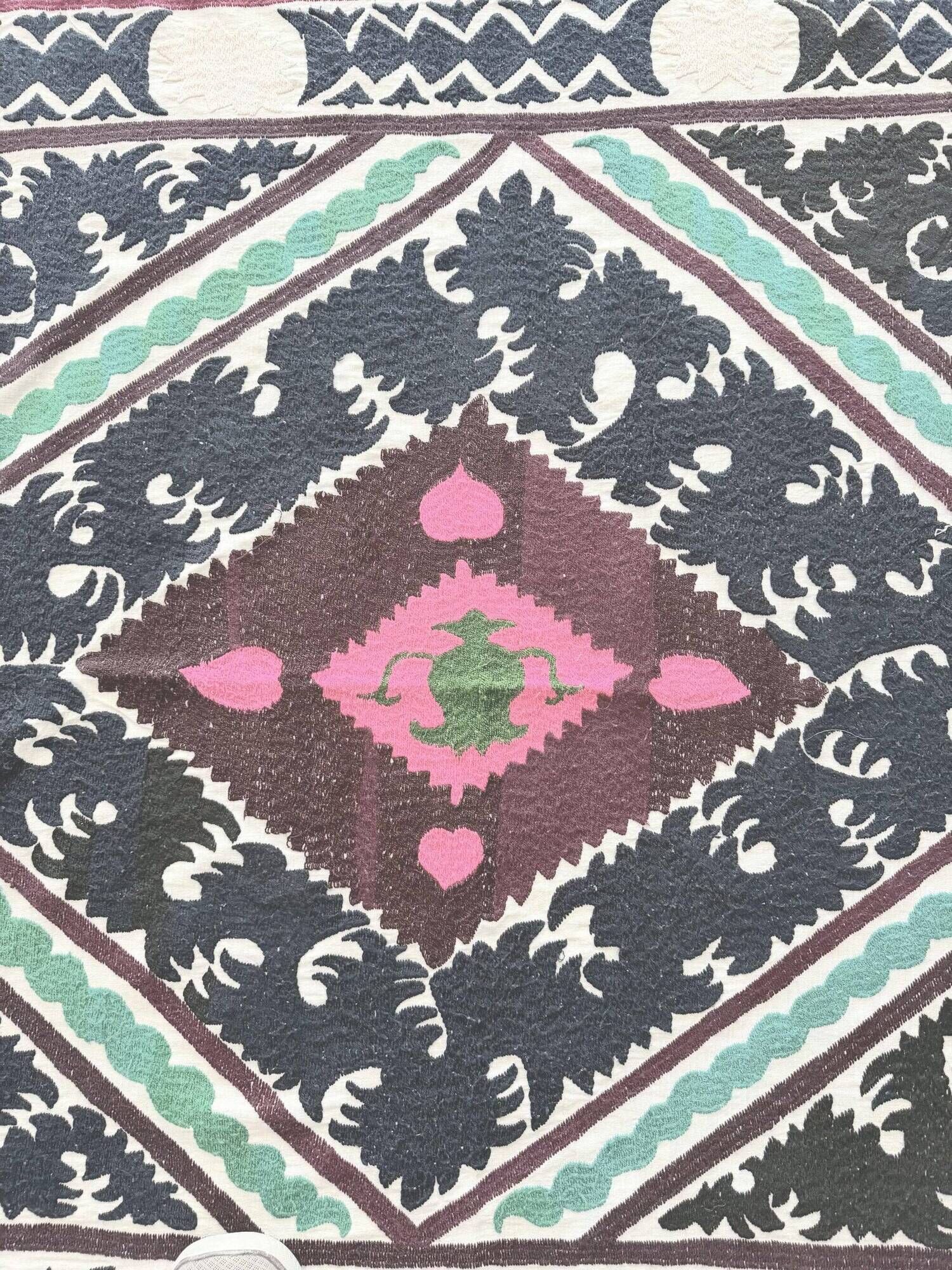 Vintage hand-embroidered tablecloth 124x146 cm