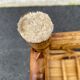 Tabouret bambou brûlé années 50
