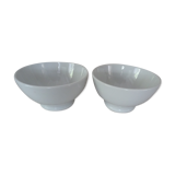 2 Large white porcelain bowls of the Limousin
