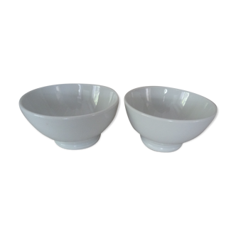 2 Large white porcelain bowls of the Limousin