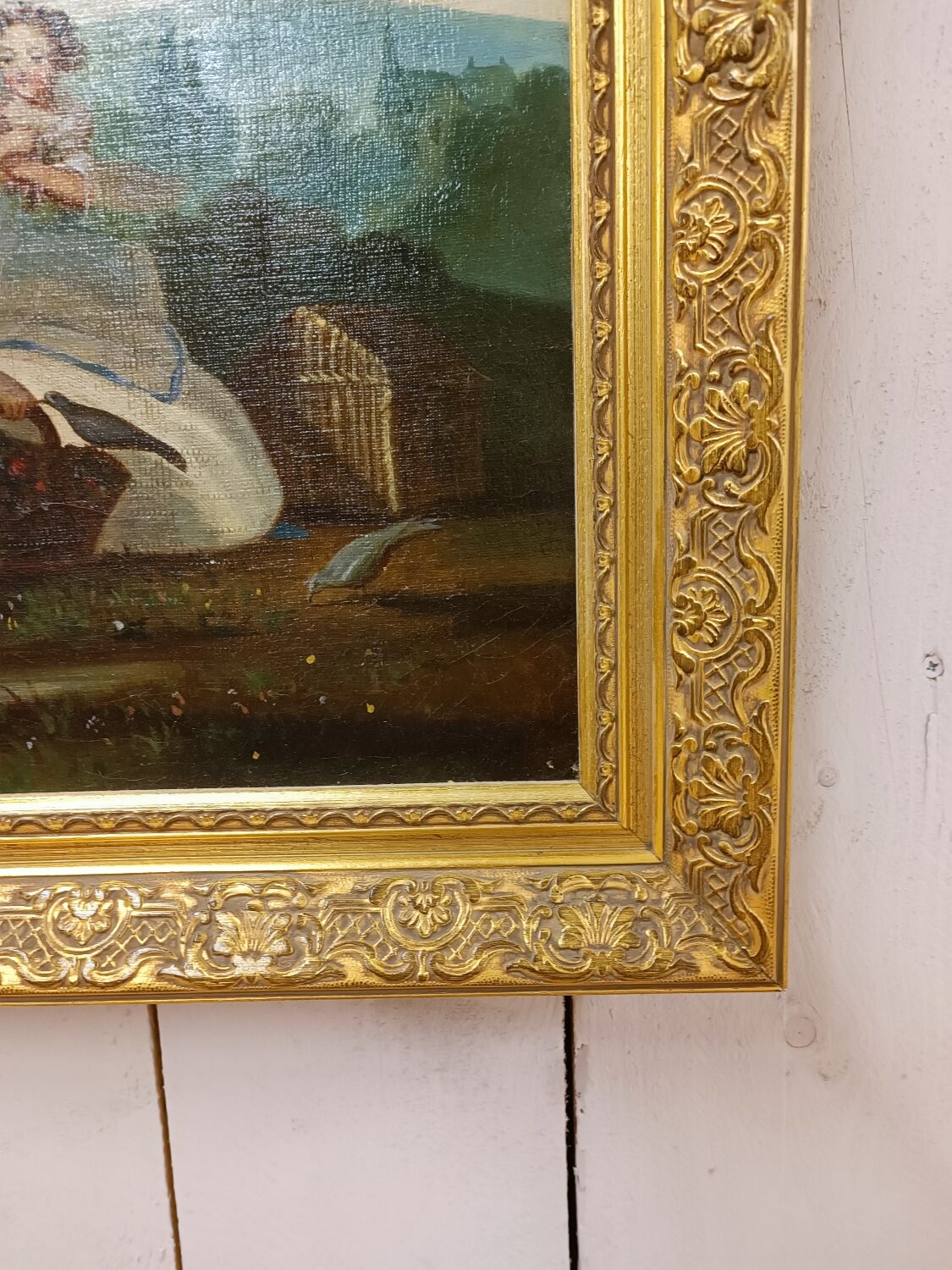 Classic painting: young women with apples