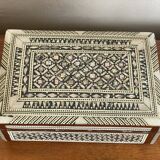 Mother-of-pearl and wood jewelry box