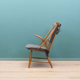 Chaise en hêtre, design danois, années 1960, designer : Illum Wikkelsø, fabrication : Niels Eilersen