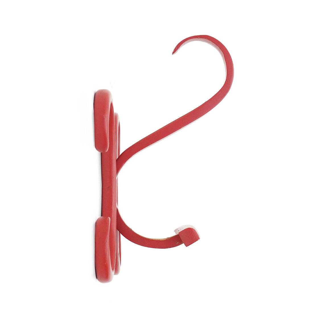 Curved red wooden coat hooks, 1960s, set of 3