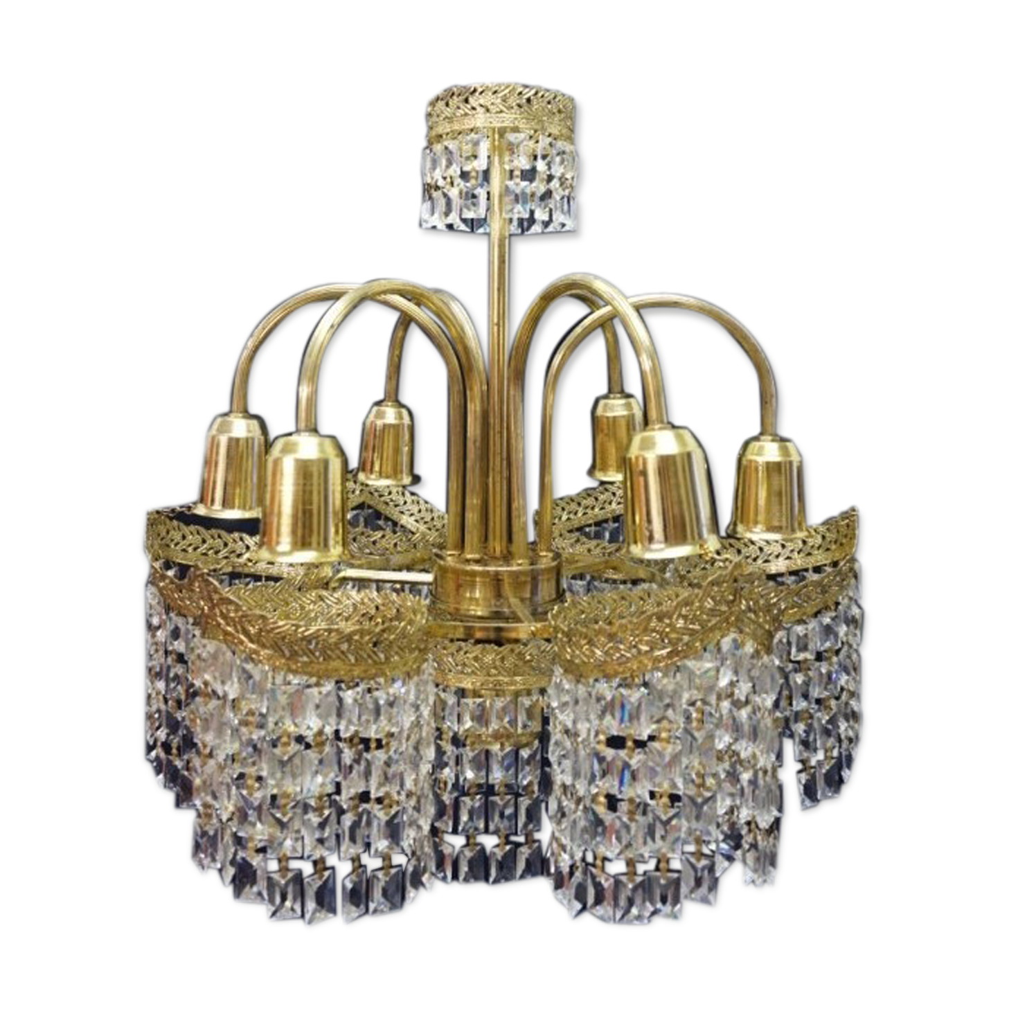 Bronze chandelier and swarovski crystal