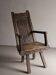 Antique primitive carved oak arm chair, Belgium
