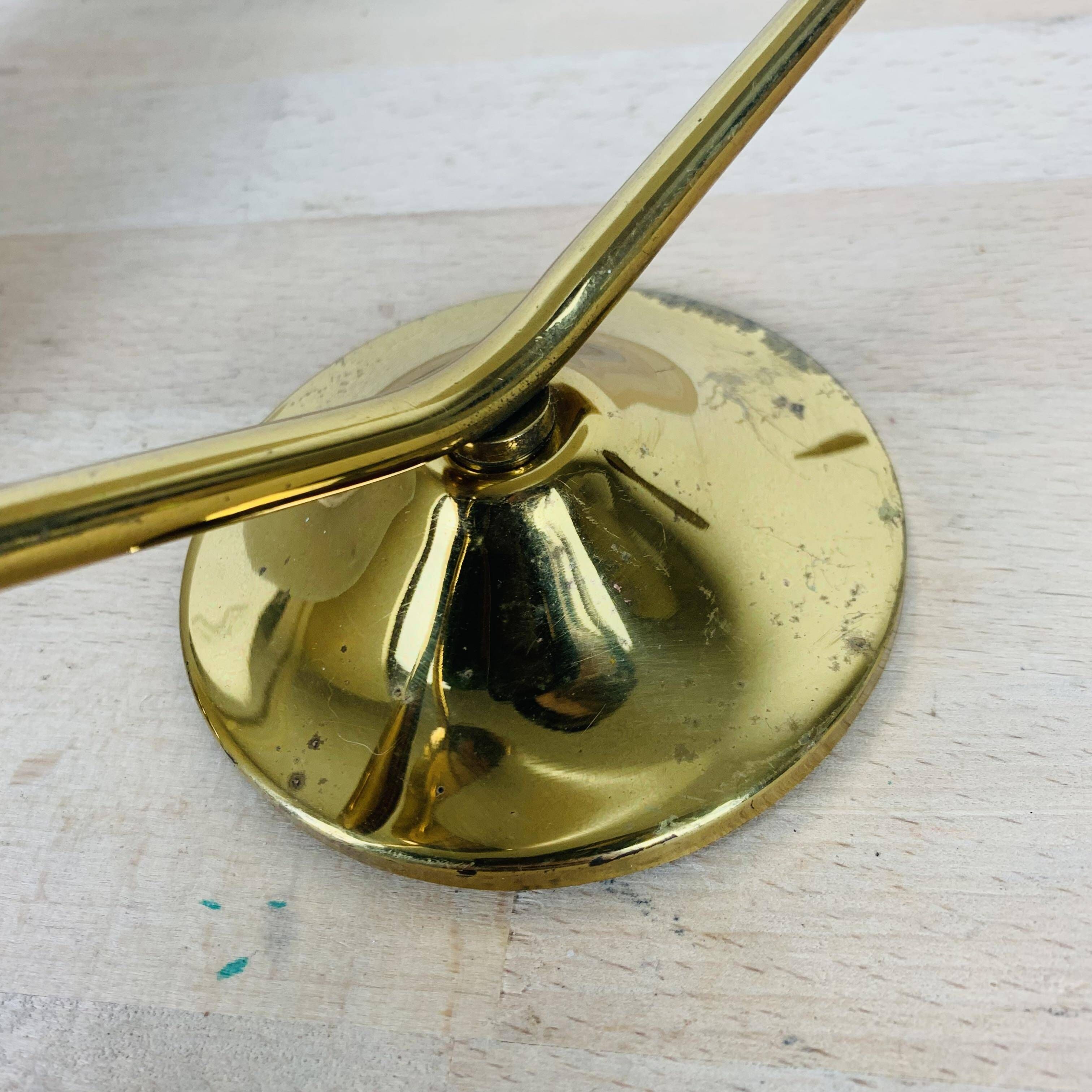 Pair of opaline brass wall lights from the 50s, Arlus, Lunel