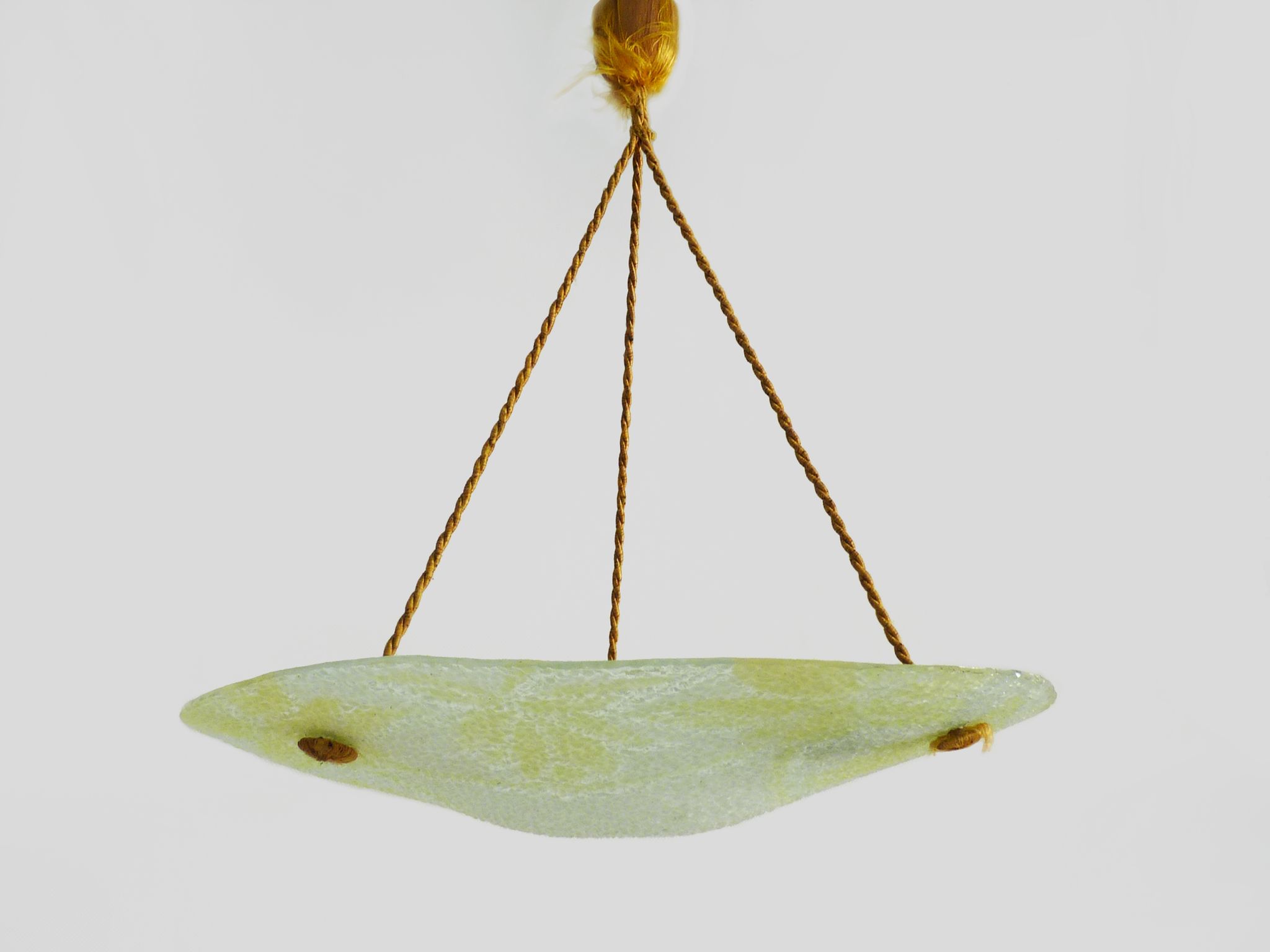 Suspension basin Art Deco 1 Fire, in yellow and transparent glass. Year 30
