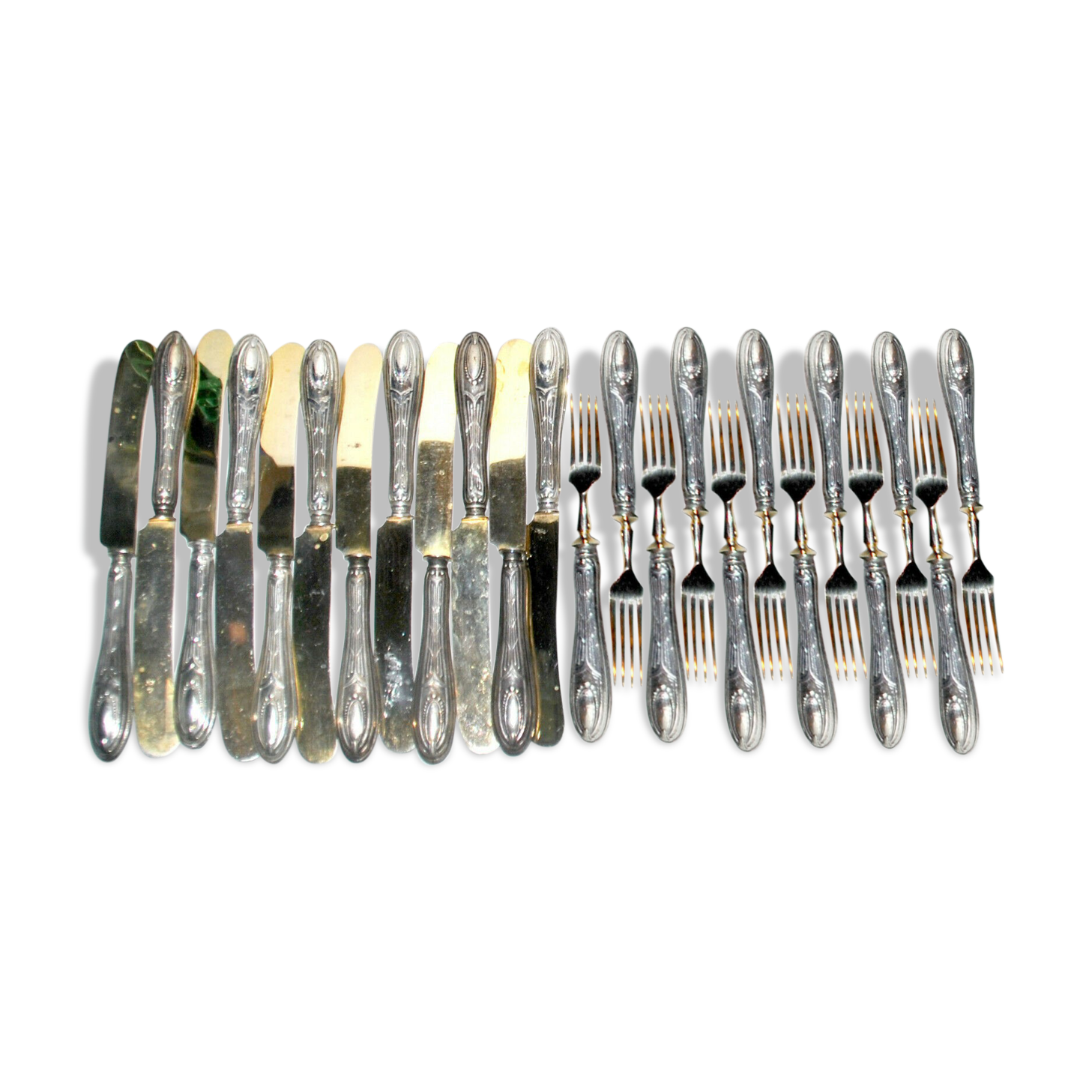 Silver knives and forks 800 goldsmith VM 1900