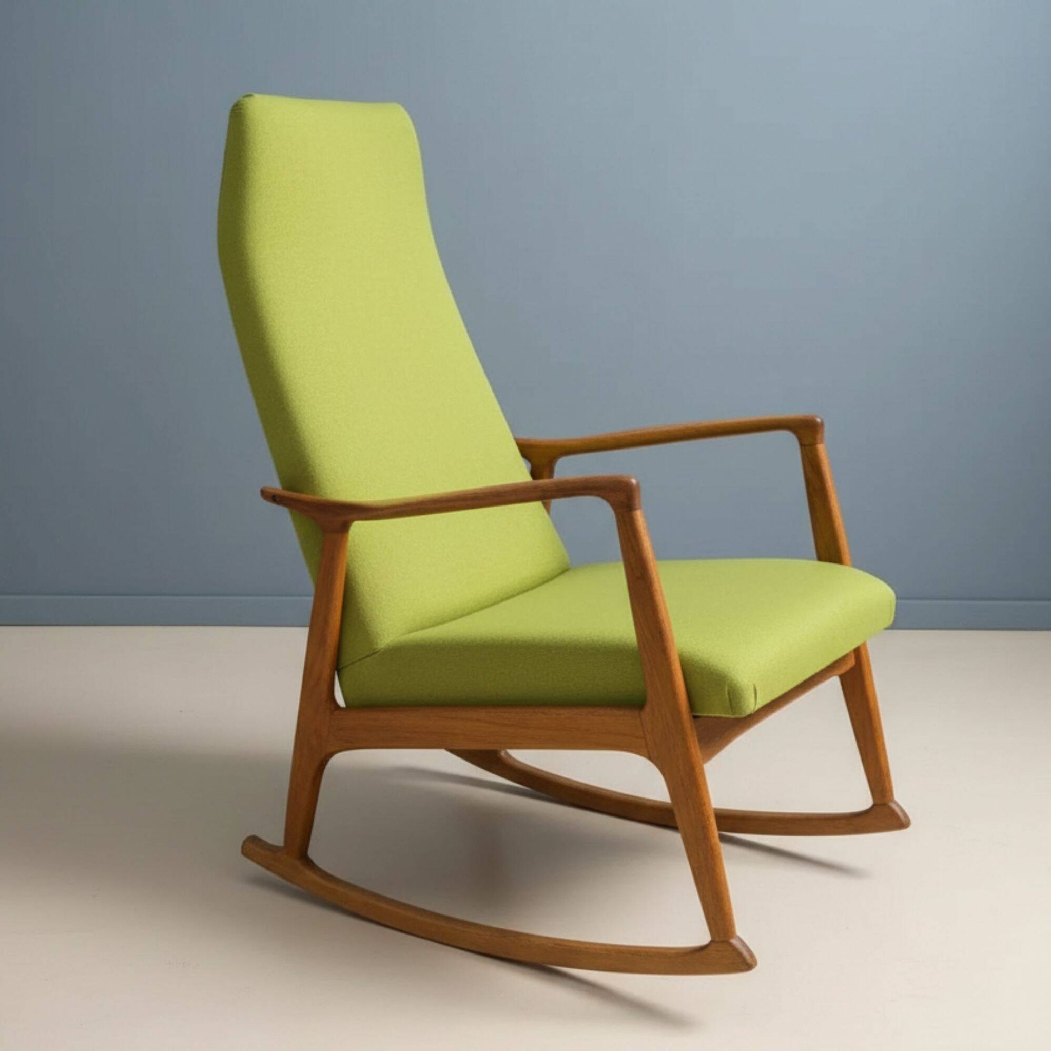 Drevotvar Scandinavian style rocking chair, Czechoslovakia, 1960s–1970s