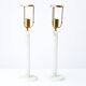 Pair of alabaster table lamps in the style of Jean Michel Frank, France 1960.