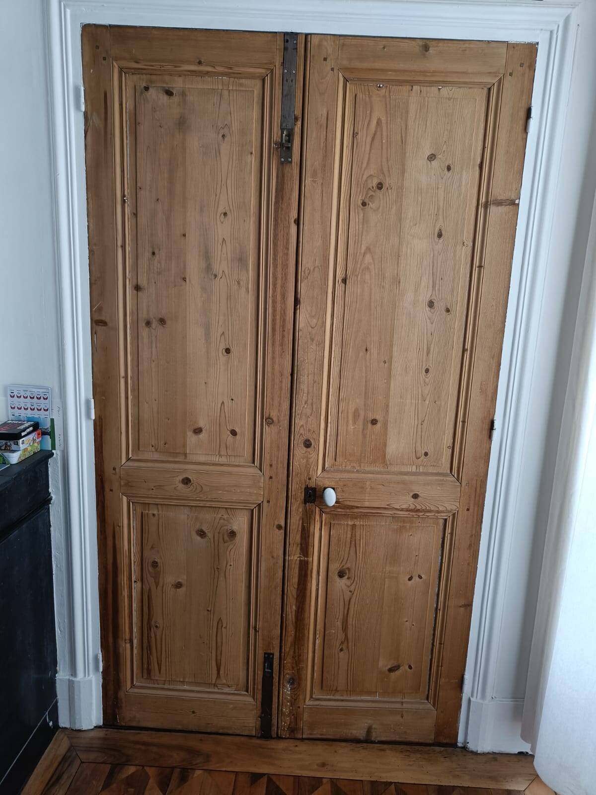 Pair of old molded communication doors