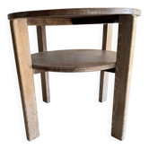 Table d’appoint Art déco en chêne avec étagère inférieure