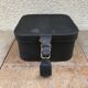 Black leather hat box