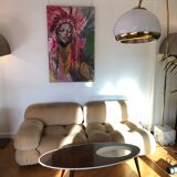 Arc floor lamp by Harvey Guzzini brass model