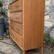 Vintage chest of drawers with compass feet, oak, original patina, 1950s
