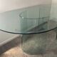 Vintage Sica Italy dining table in tempered glass